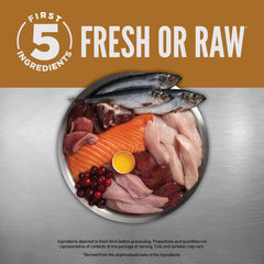 ORIJEN WholePrey includes whole mackerel and turkey giblets for natural nutrient balance.
