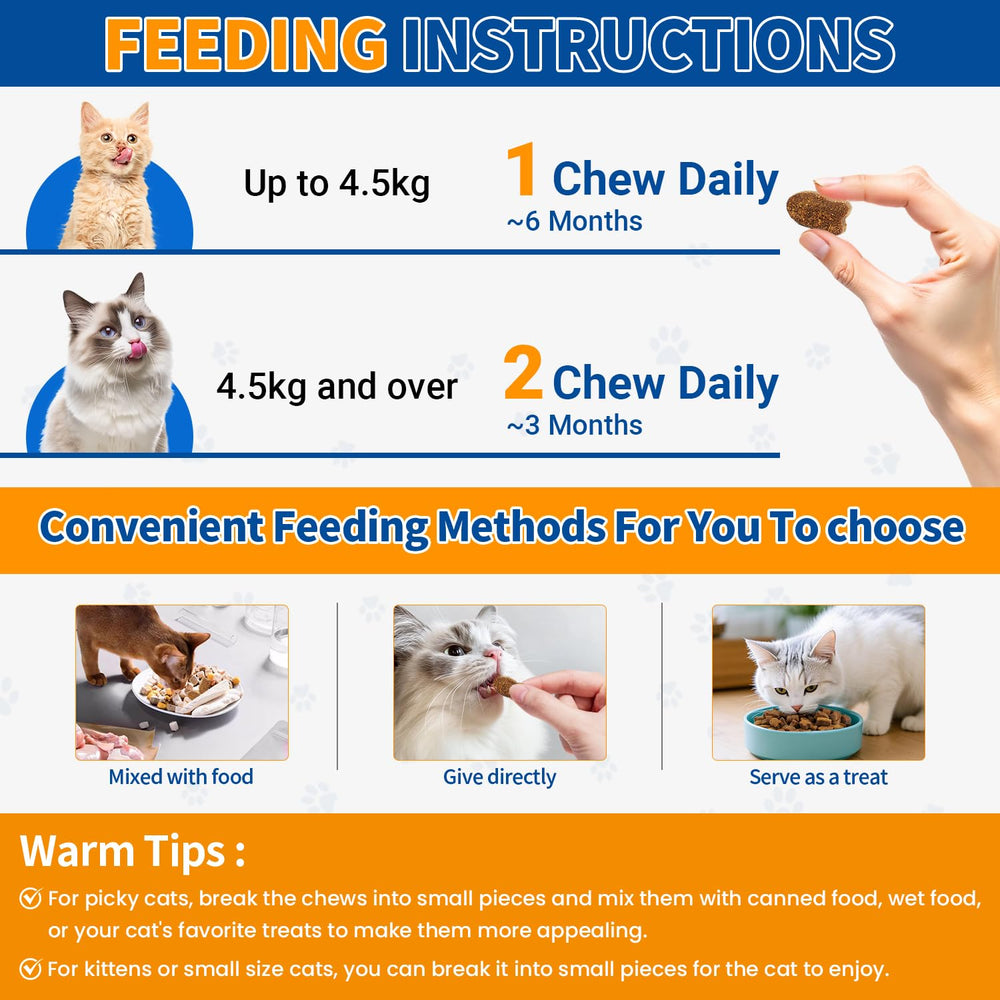 Oritess kitten to senior safe chews scene conveys inclusive cat care.
