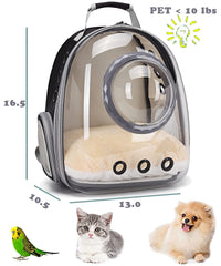 ORIZZP Bubble Cat Carrier Backpack in green, airline-approved for small pets.