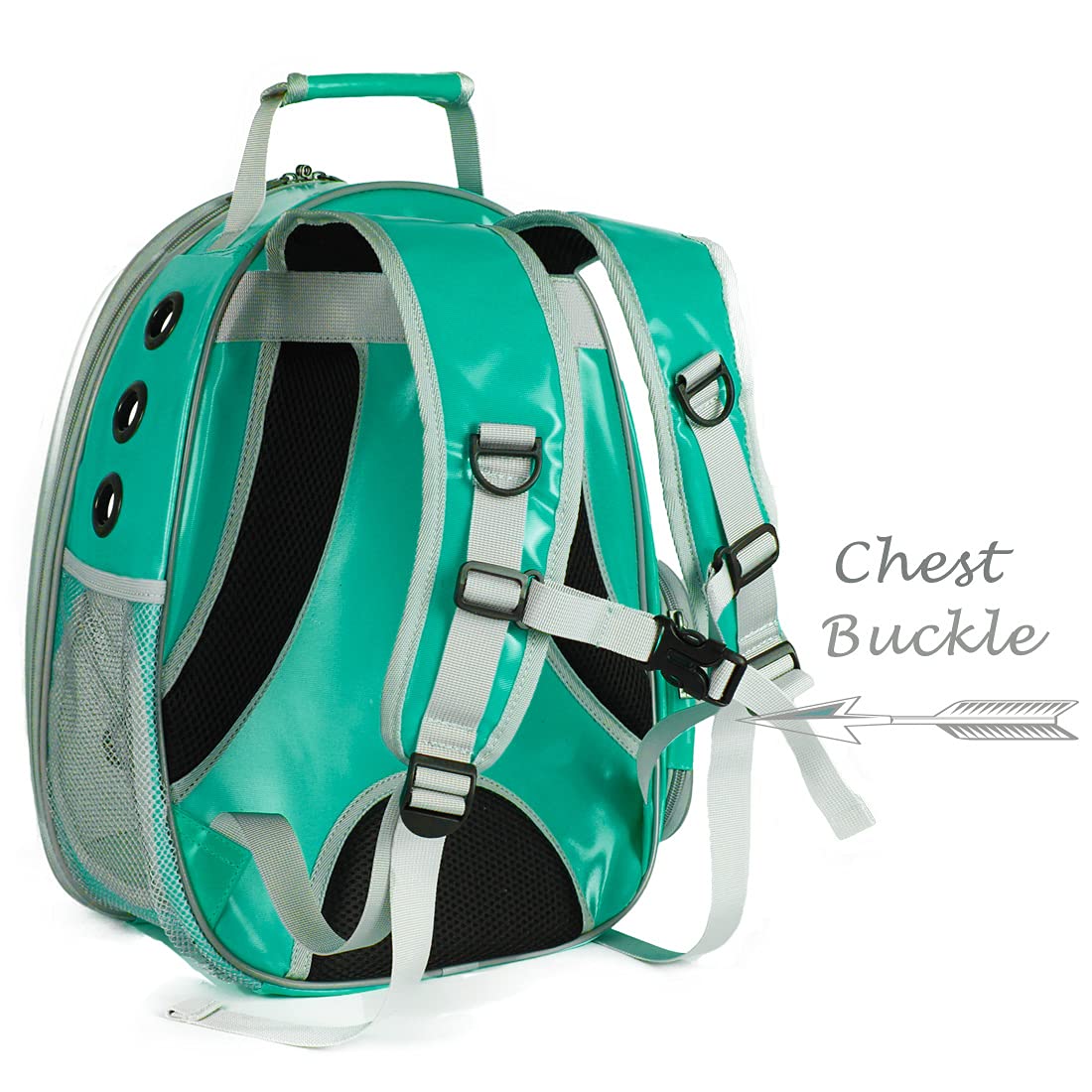 ORIZZP Bubble Cat Carrier Backpack interior view showing secure space for small pets.