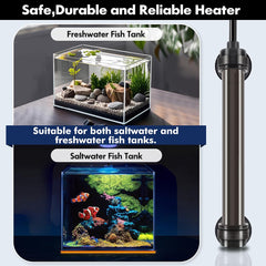 Orlushy quartz glass heater provides durable, explosion-proof performance for freshwater and saltwater.