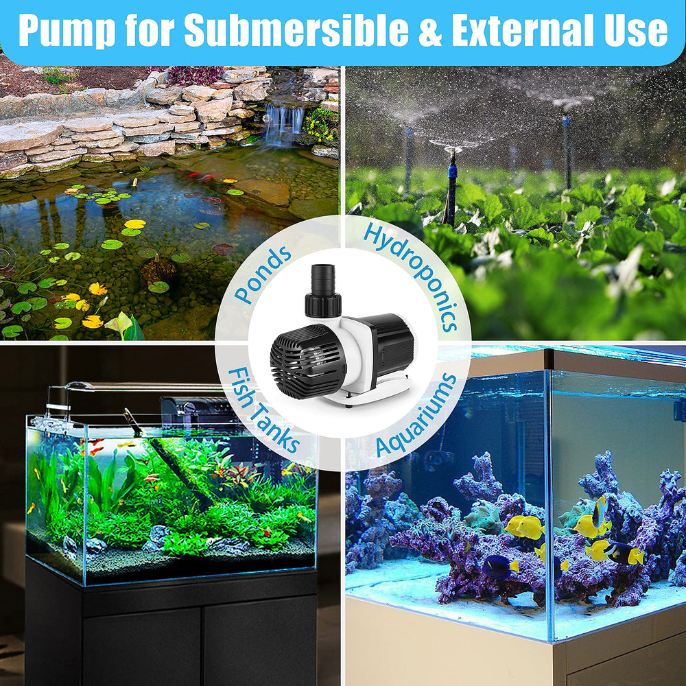 Orlushy DC-4000 submersible pump in-tank shows reliable freshwater and saltwater circulation.