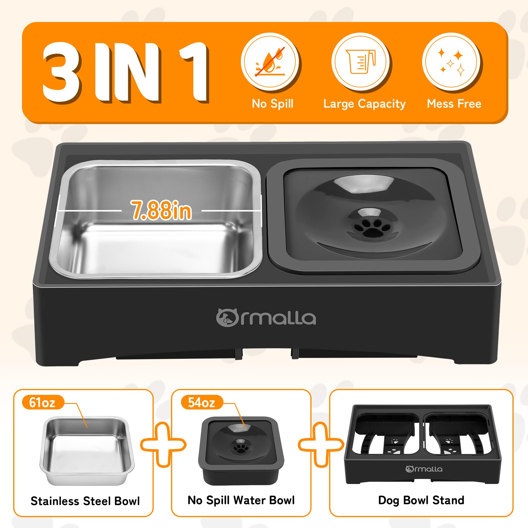 Ormalla foldable legs with anti-slip base keep bowls steady and portable