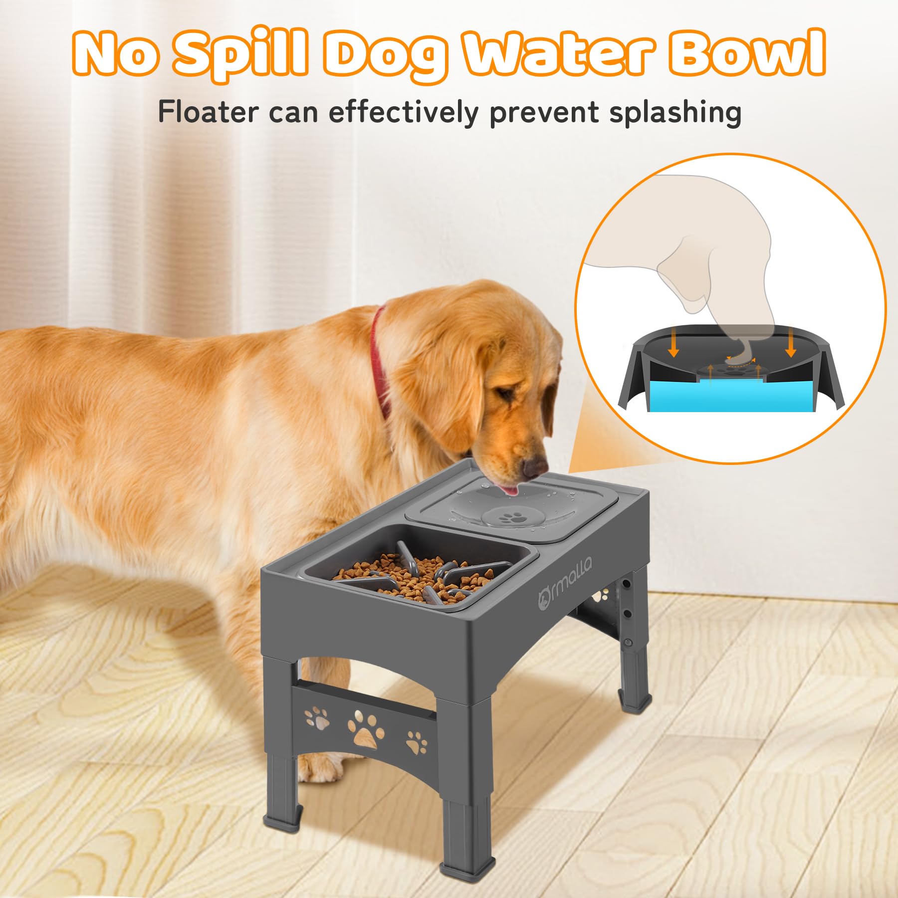 Ormalla foldable legs on dog bowl enable portable storage