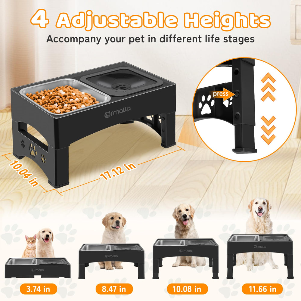 Ormalla height adjustment dog bowl in four positions improves neck and spine alignment