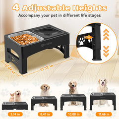 Ormalla height adjustment dog bowl in four positions improves neck and spine alignment