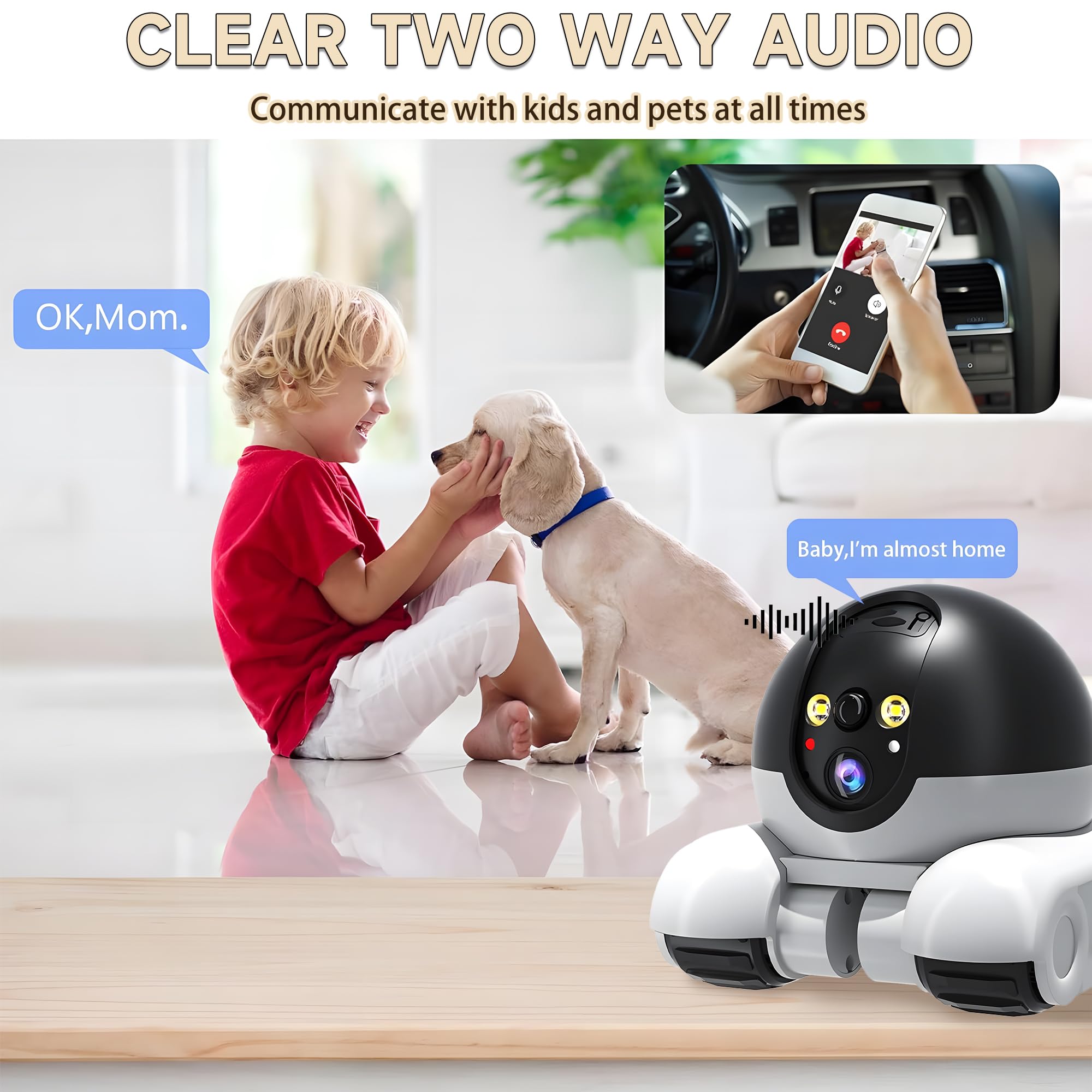 OROMVO Pet Camera 2-way talk lets you soothe pets remotely.