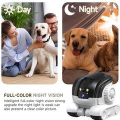 OROMVO Pet Camera 2-way talk feature for remote pet soothing.