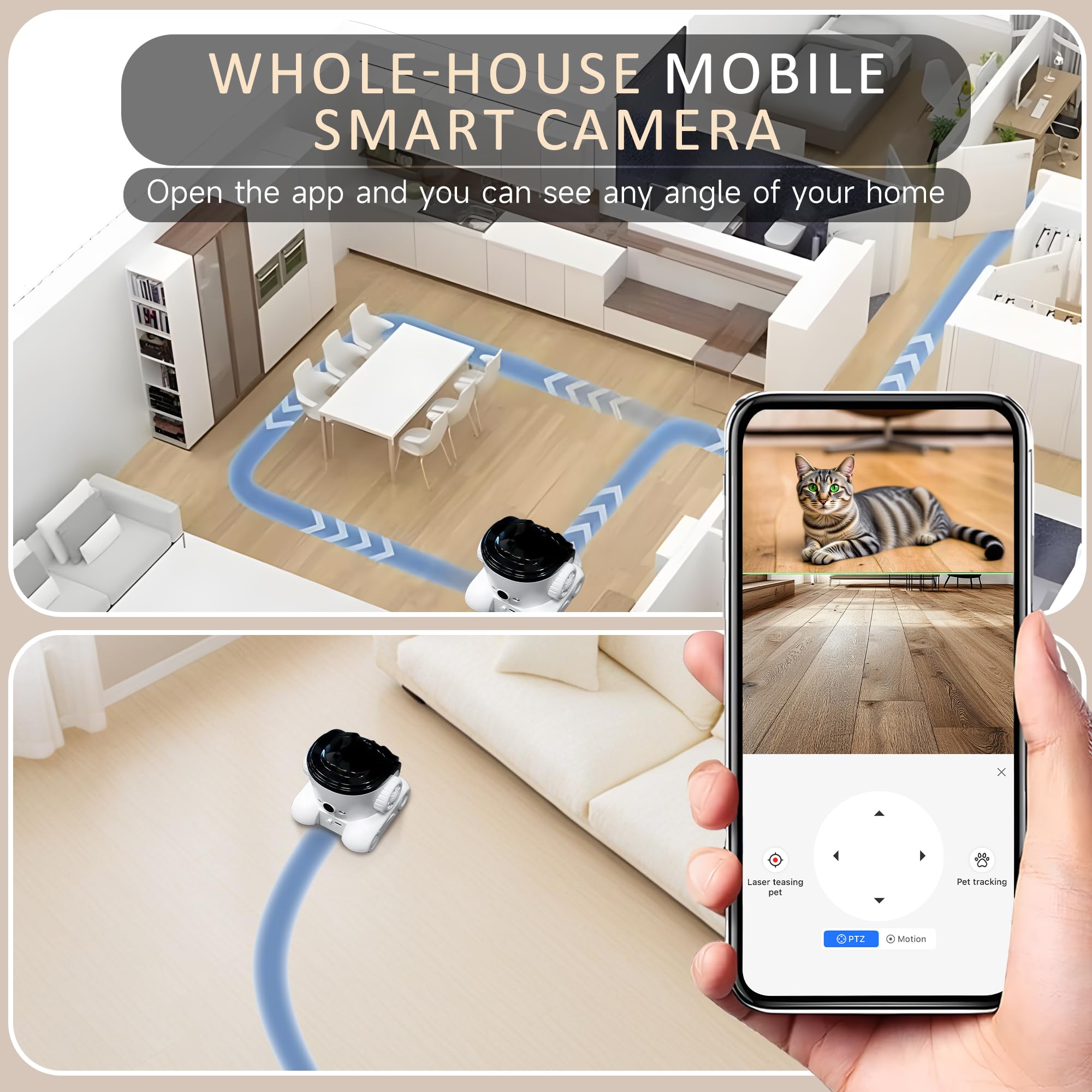 OROMVO Pet Camera included 32GB SD card for local storage.