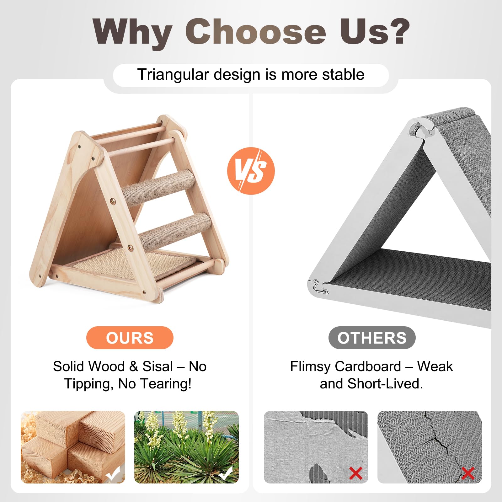 Oroonoko beech wood base provides sturdy foundation for stability
