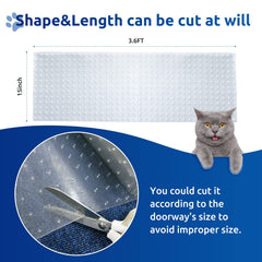 Oroonoko cat barrier flexible trim demonstrates easy customization for doorways and pet-free zones