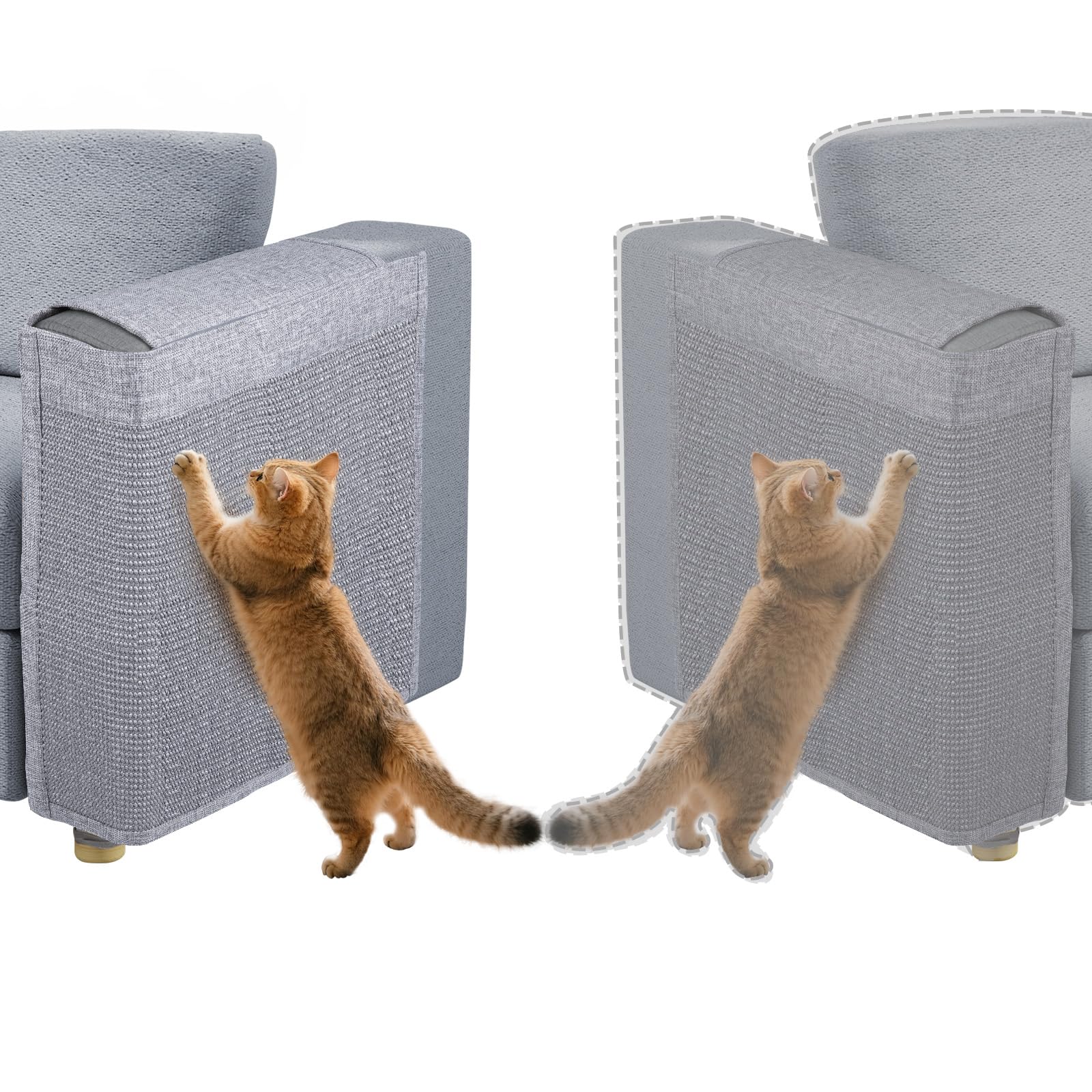 Oroonoko Cat Scratch Couch Protector ambidextrous design on sofa demonstrates universal fit