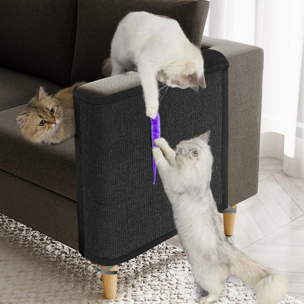 Oroonoko Cat Scratch Couch Protector durable sisal image emphasizes long-lasting scratch surface for cats.