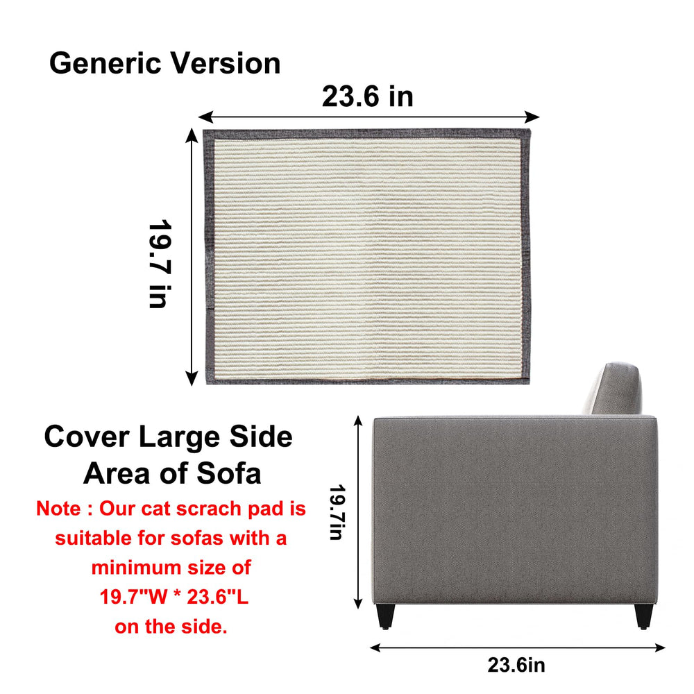 Oroonoko cat scratch couch protector left-hand setup shows correct orientation for seating