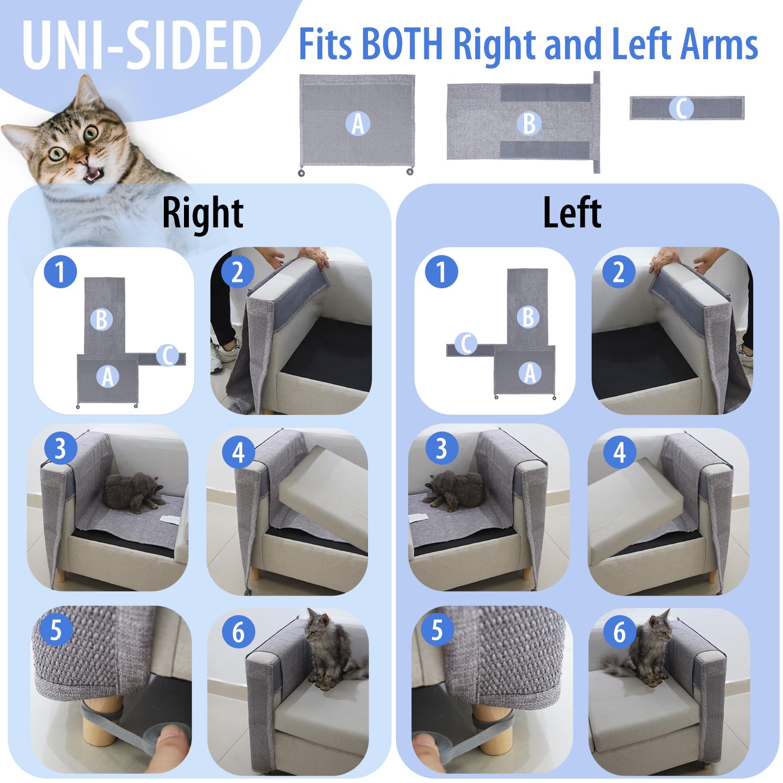 Oroonoko Cat Scratch Couch Protector multi-functional zone keeps cats engaged and furniture safe