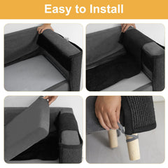 Oroonoko Cat Scratch Couch Protector on sofa demonstrates large coverage area that shields upholstery.