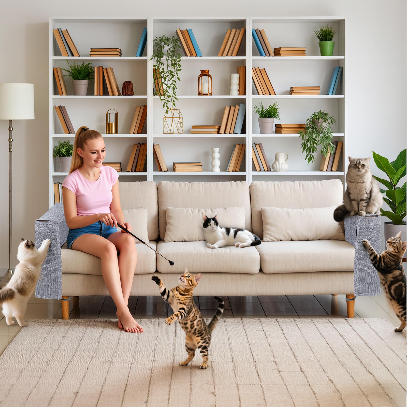 Oroonoko Cat Scratch Couch Protector removable cushions enable secure mounting on compatible sofas