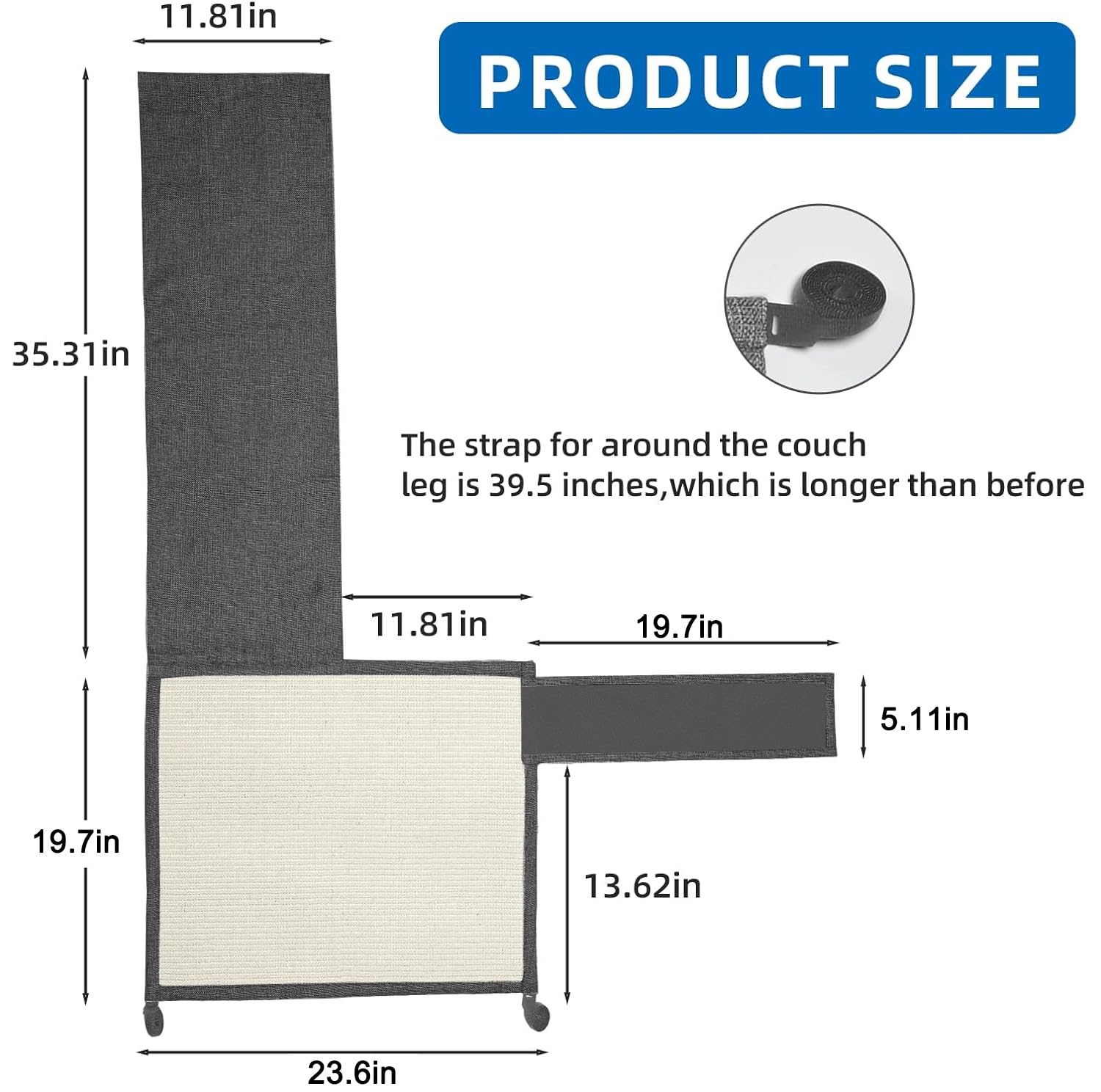 Oroonoko Cat Scratch Sofa Protector on sofa demonstrates quick tool-free installation.
