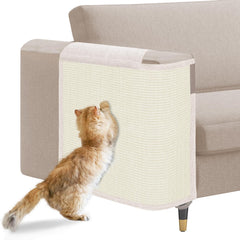Oroonoko Cat Scratch Sofa Protector beige front view protects furniture while blending with decor.