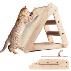Oroonoko triangular scratch ramp supports climbing and scratching in compact beech wood