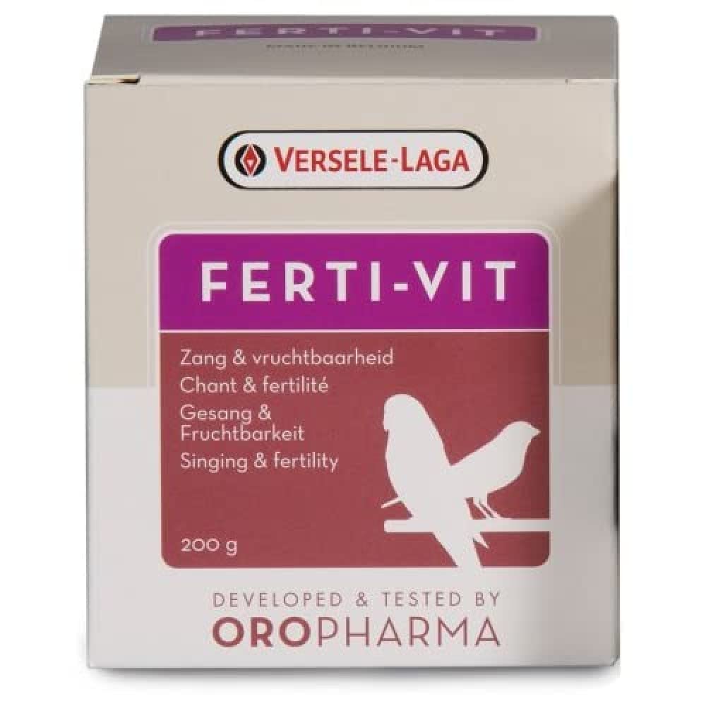 Oropharma Ferti-Vit bottle helps support breeding readiness in canaries and finches.