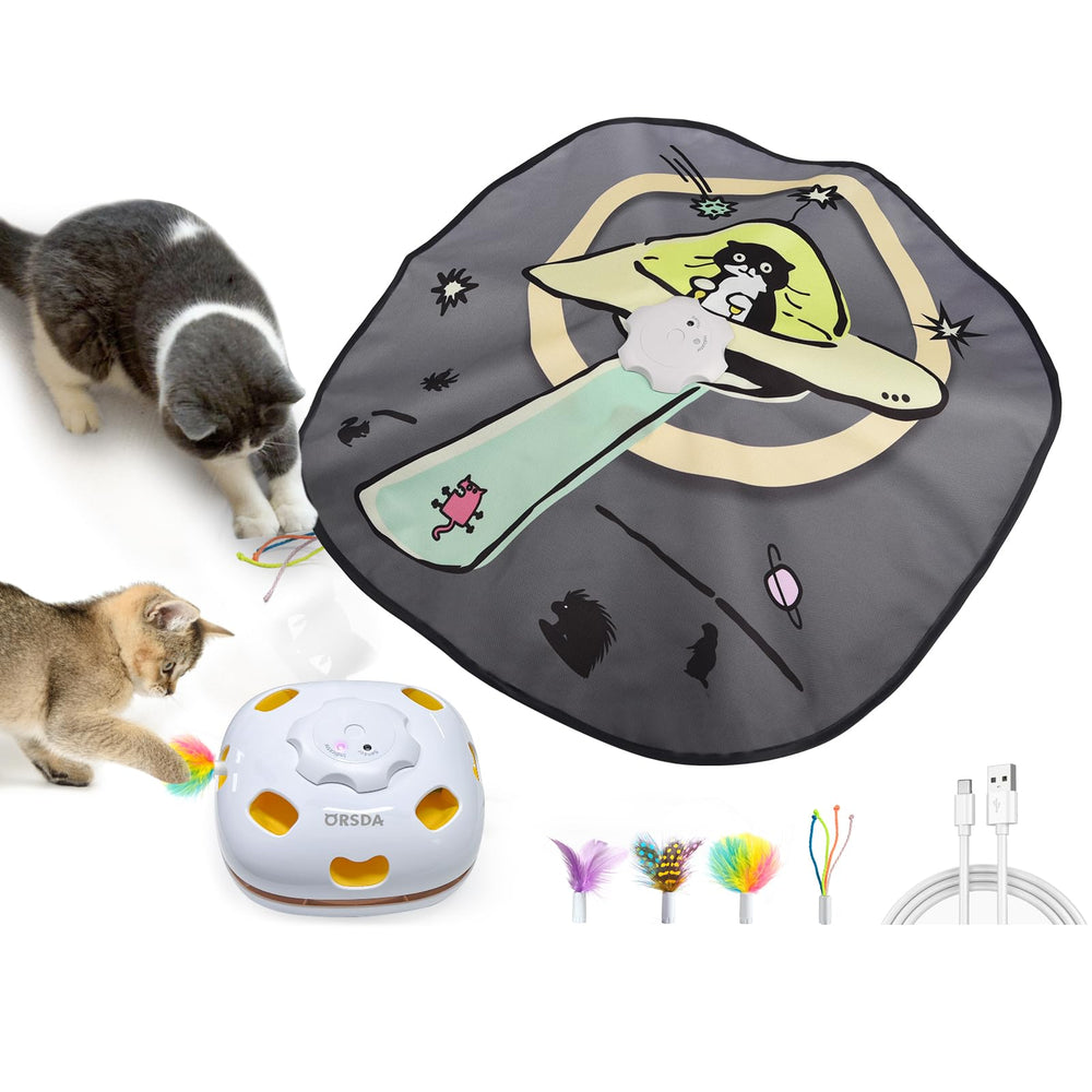 ORSDA 4-in-1 cat toy shows an 8-hole layout for interactive play.