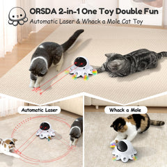 ORSDA Cat Laser Toy showing 360-degree path for autonomous kitten fun.