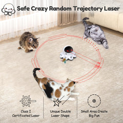 ORSDA Cat Laser Toy 8-holes-feathers closeup highlighting random feather bursts.