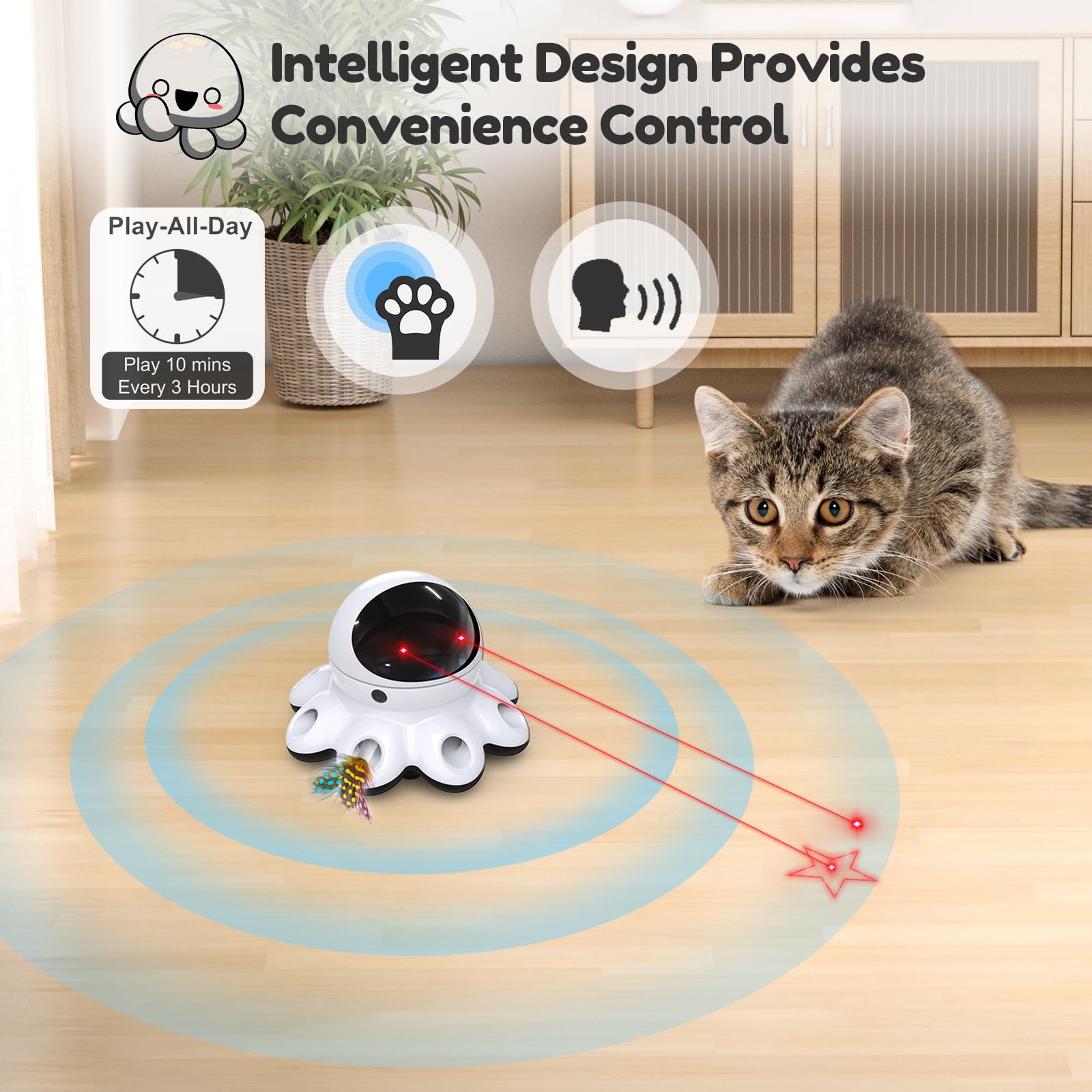 ORSDA Cat Laser Toy USB Type-C charging demonstrates quick recharge for extended sessions.