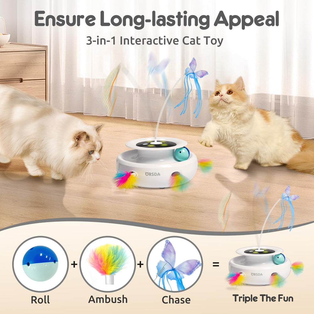 ORSDA cat toy fluttering butterfly boosts chase and engagement