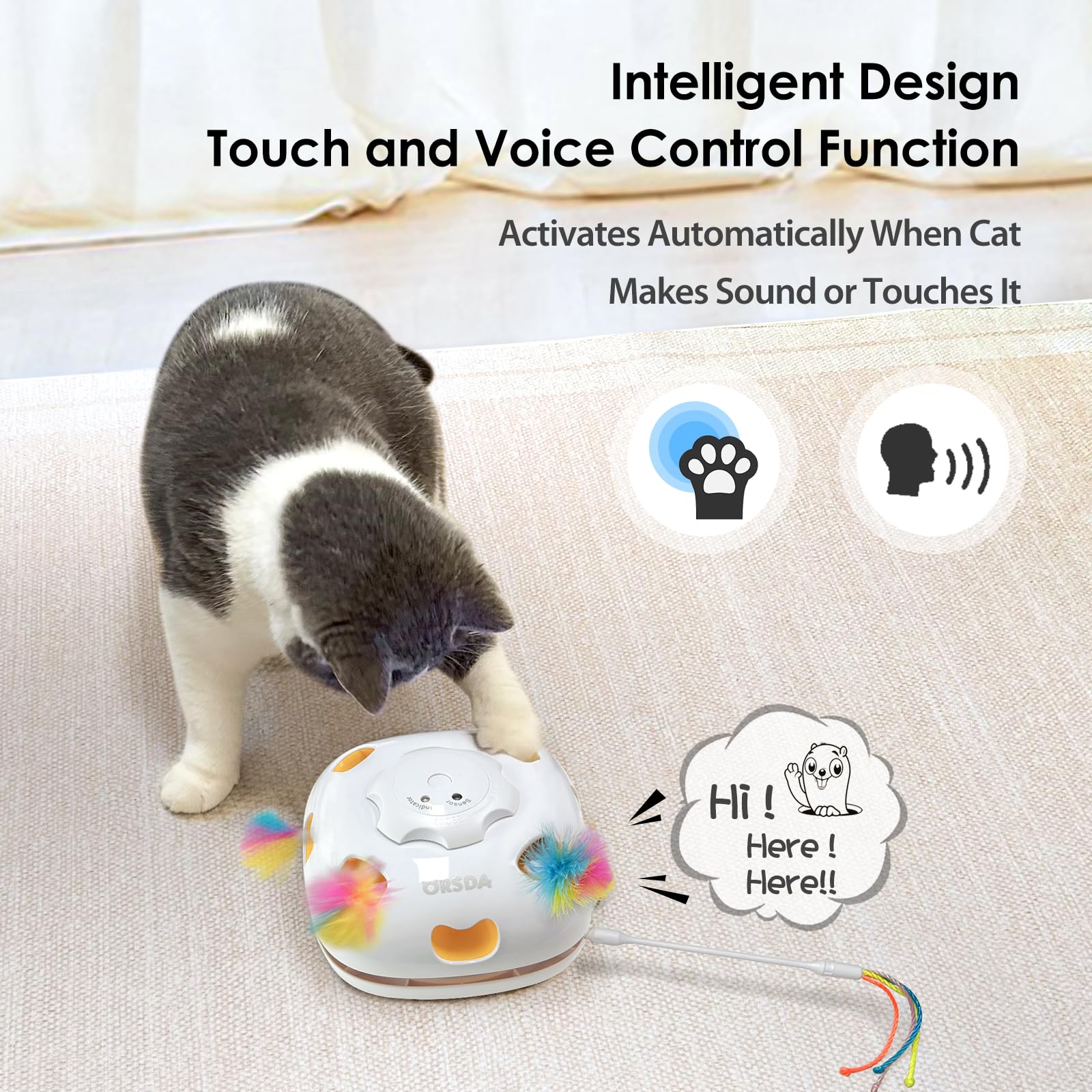 ORSDA safe ABS material protects curious paws during intense play.