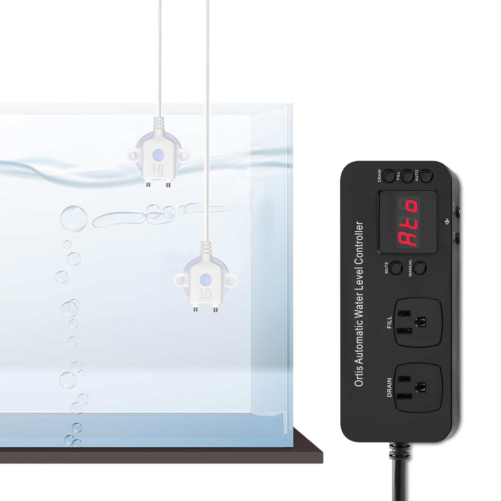 Ortis hi-lo dual sensors highlight precise water level detection and corrosion resistance.