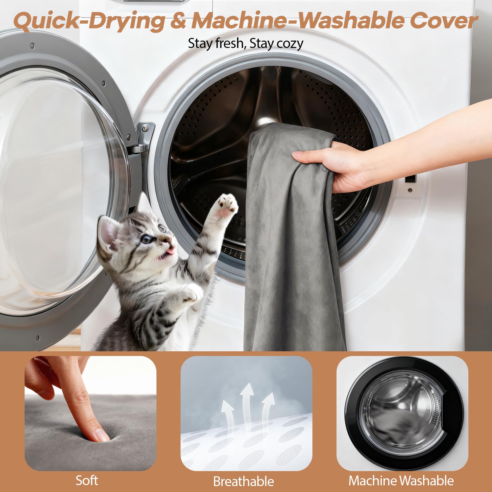 Ortri cat heating pad warm nap ready for cozy naps
