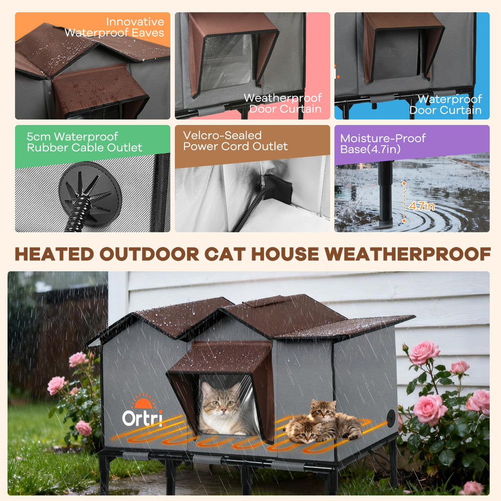 Ortri outdoor heated cat house side panel demonstrates sturdy construction