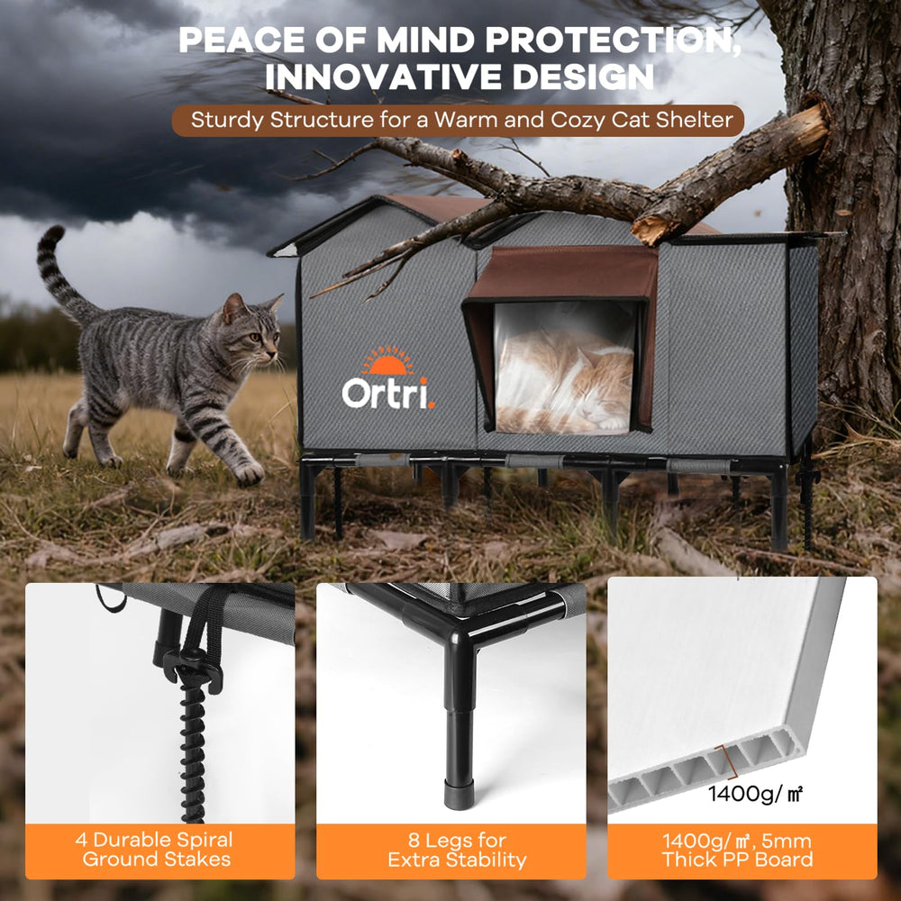 Ortri outdoor heated cat house thermostat control enables safe temperature adjustment