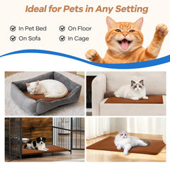 Ortri self-warming mat showing preset temperatures for pet comfort
