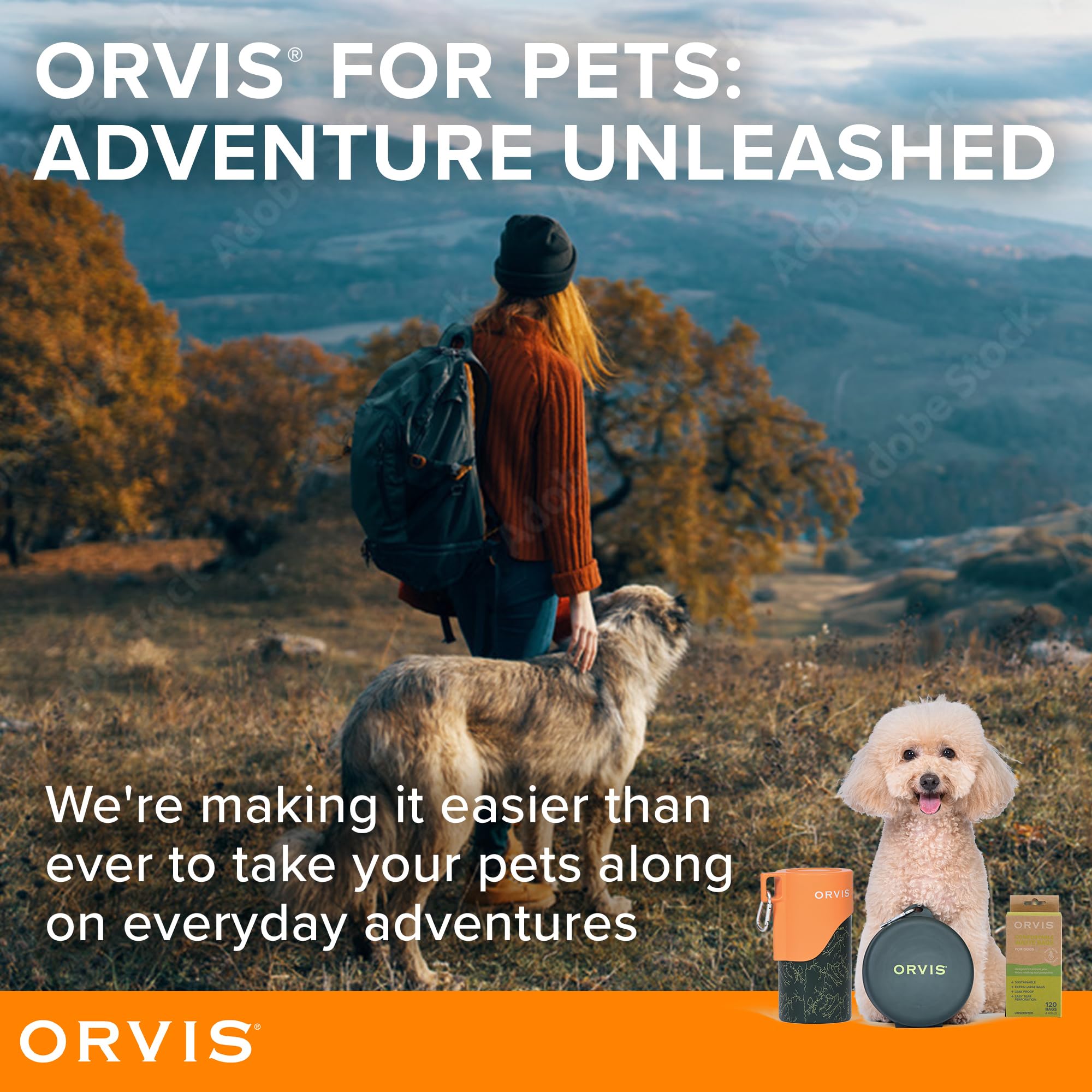 Orvis orange lid and green bottle for easy visibility during outdoor trips.