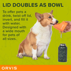 Orvis bottle spout allows easy pouring of unused water back into bottle.