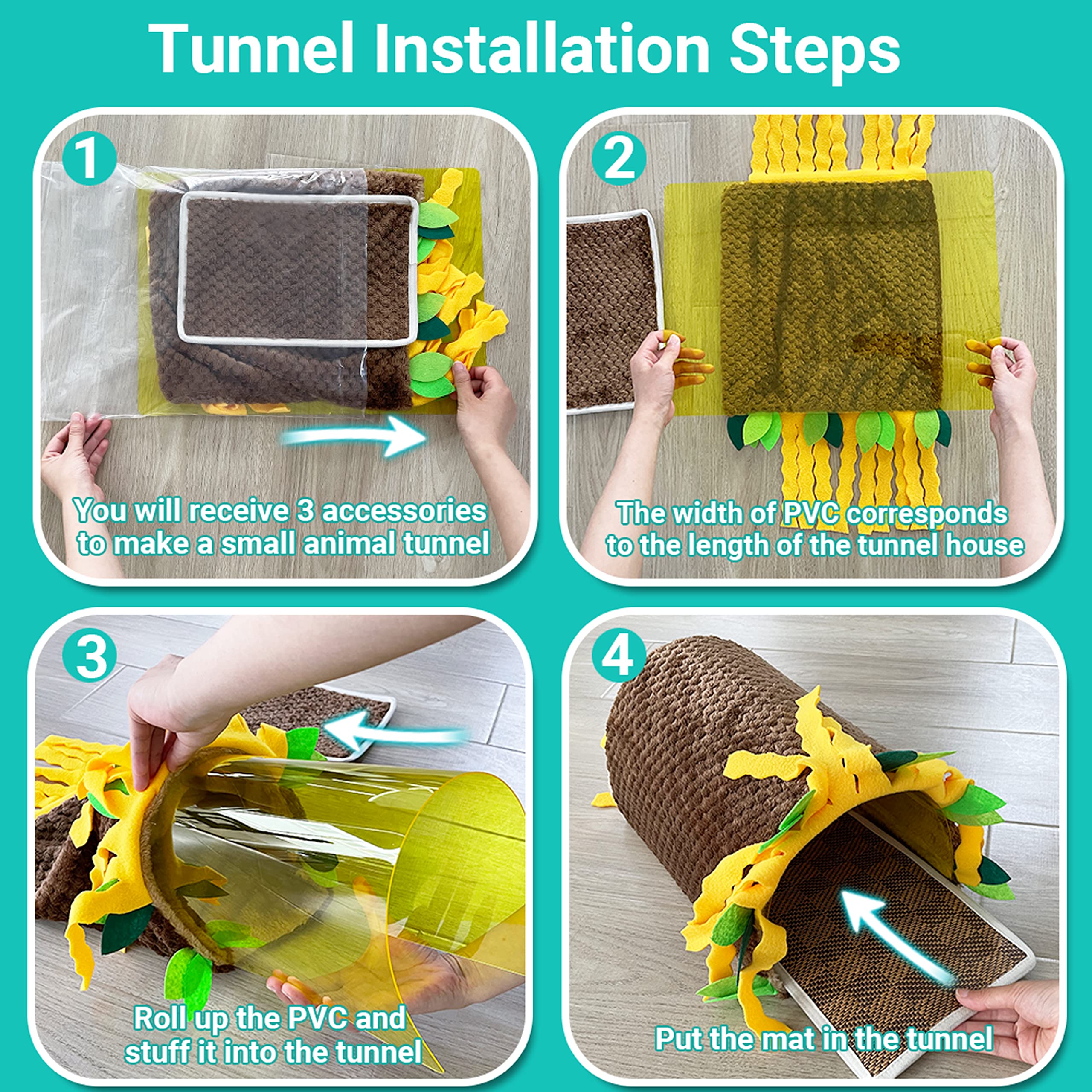 ORZECHKO Guinea Pig Tunnel House easy-care fabric suits regular cleaning and frequent use.