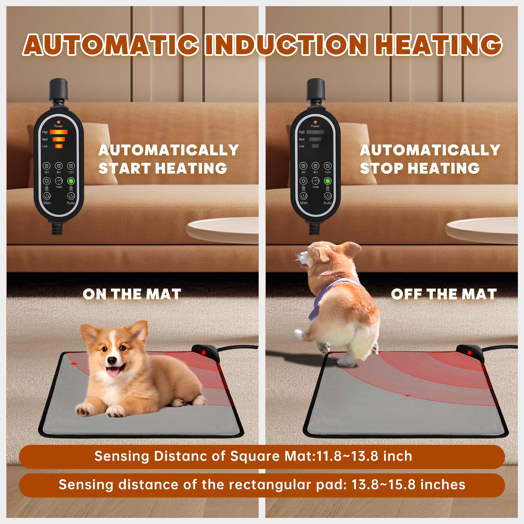 Orznez heating pad anti-slip bottom keeps pad steady