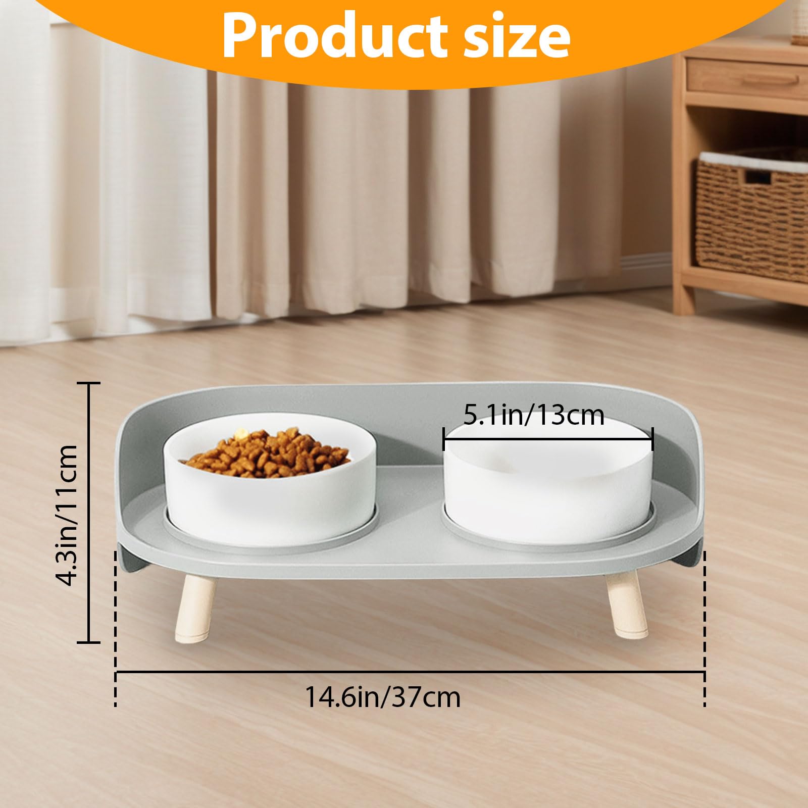 Oskrieel elevated bowls non-slip base keeps bowls steady on tile floors.