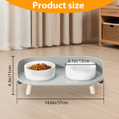 Oskrieel elevated bowls non-slip base keeps bowls steady on tile floors.