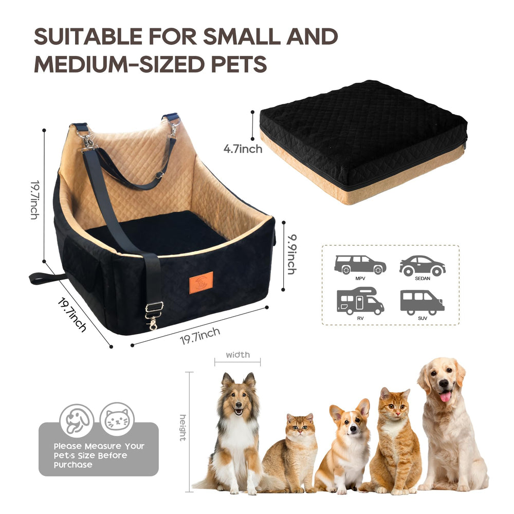 OSNBATN dog car seat features a non-slip bottom to stay put during trips.