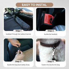 OSNBATN dog car seat includes a safety leash to secure your dog.