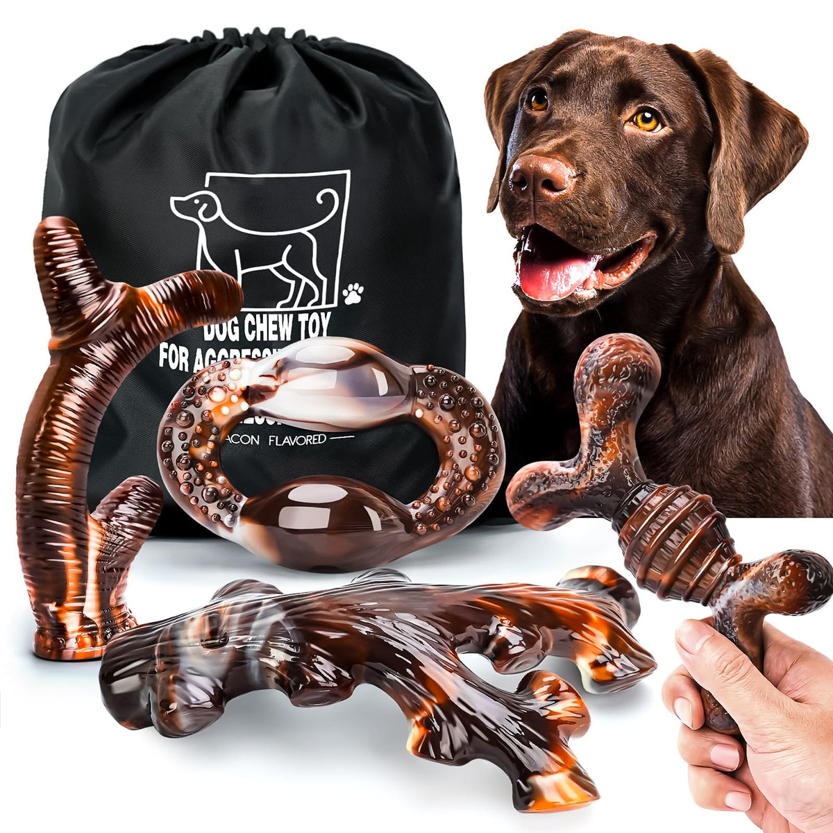 OSORD nylon bone pack 4p keeps aggressive chewers busy with durable chew sessions.