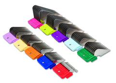 Oster guide combs fit standard A5 blades for versatile pet grooming.