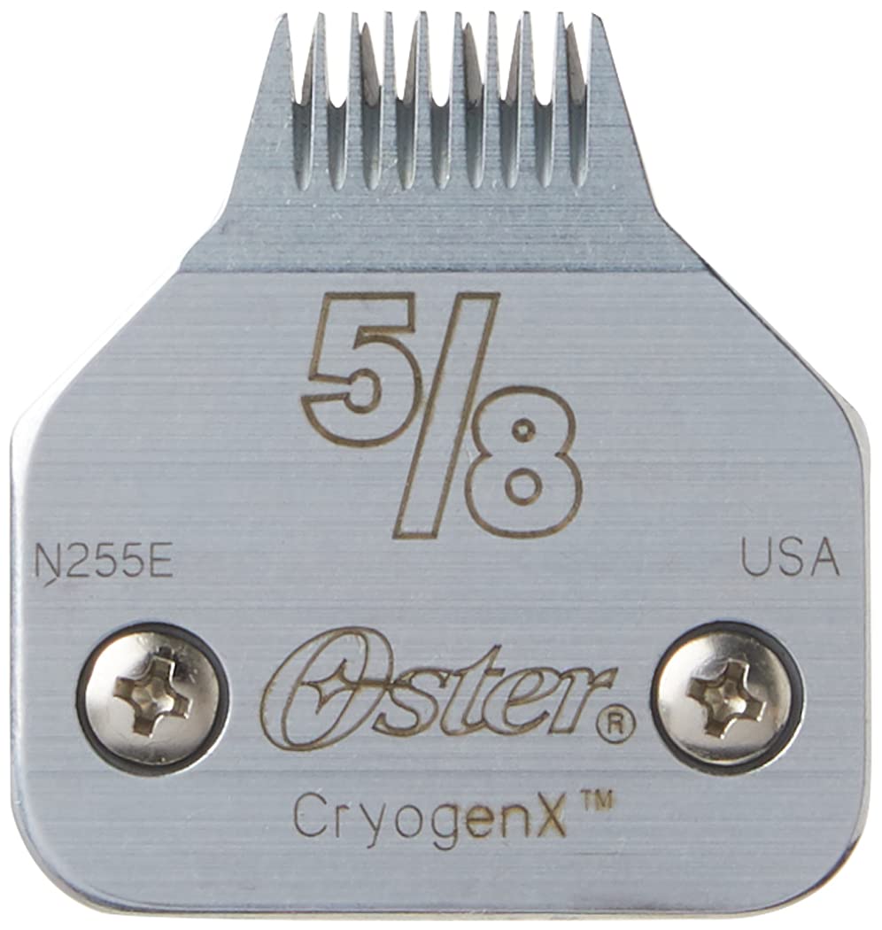 Oster Cryogen-X blade 5/8 closeup for precise pet grooming.