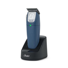 Oster Professional Fast Feed cordless pet clippers blue front view for cordless grooming versatility