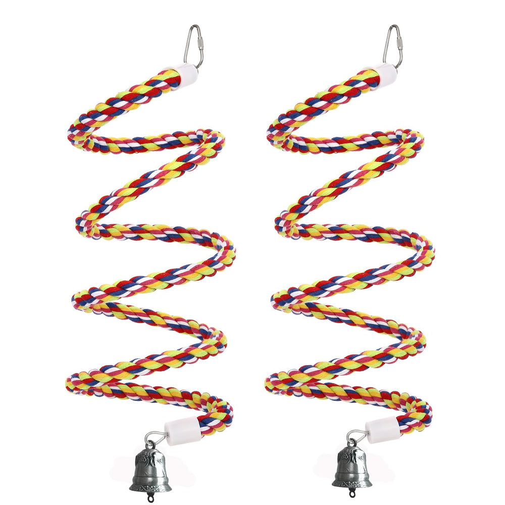 OSWINMART 2pcs 43in cotton rope perches provide durable climbing play for parrots.