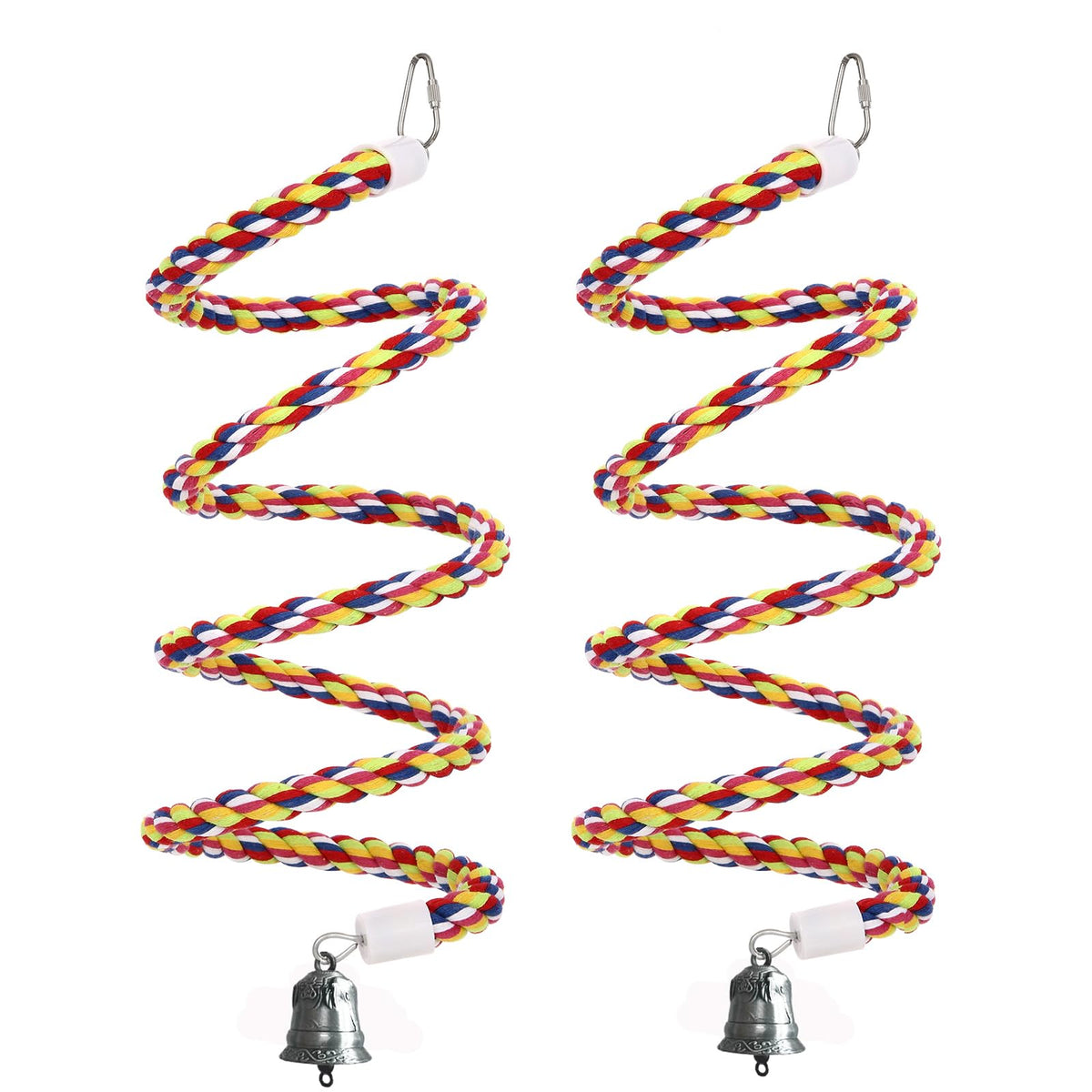 OSWINMART 2pcs 43in cotton rope perches provide durable climbing play for parrots.